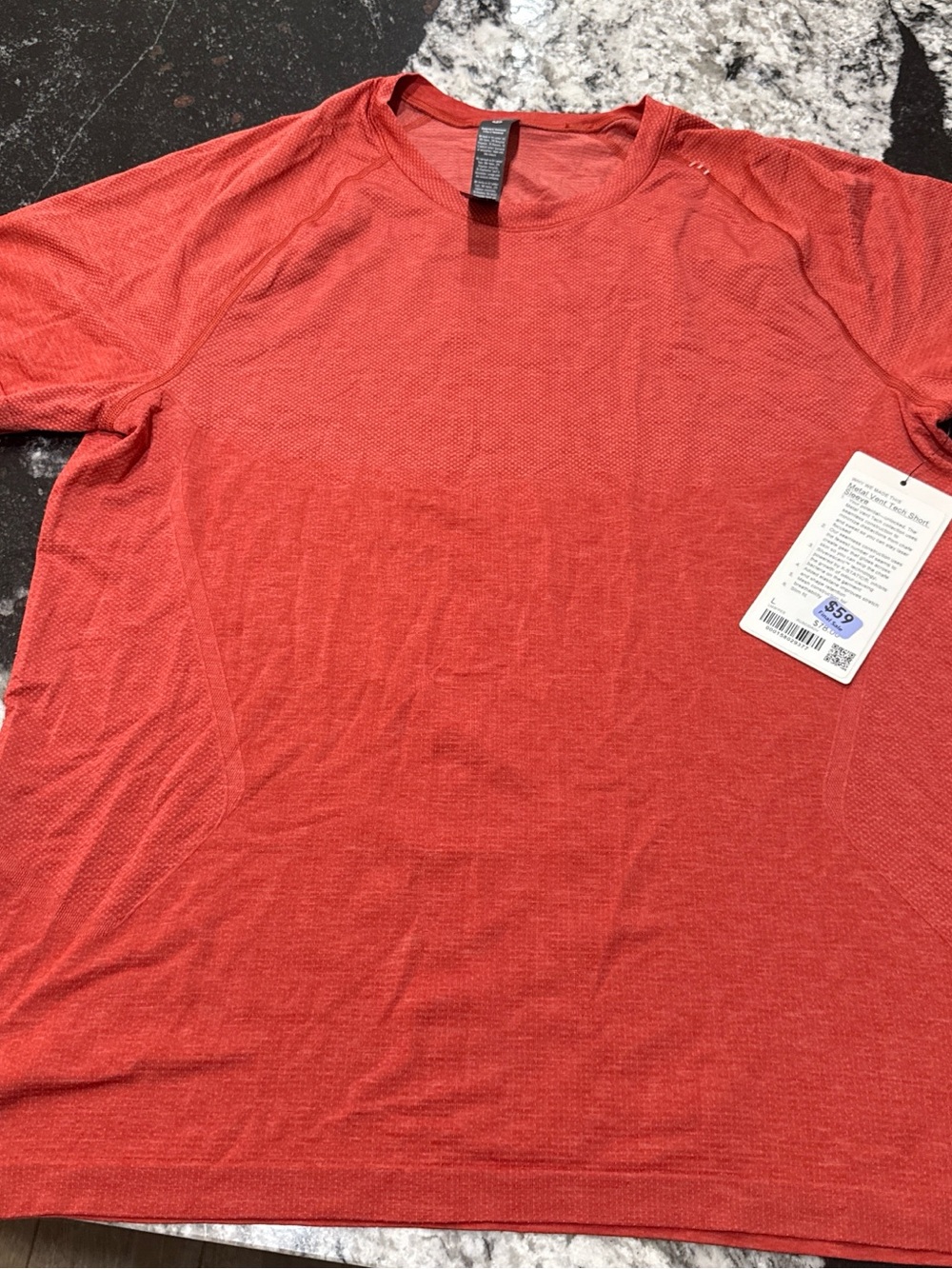 lululemon athletica Short Sleeve Crew in Coral Red